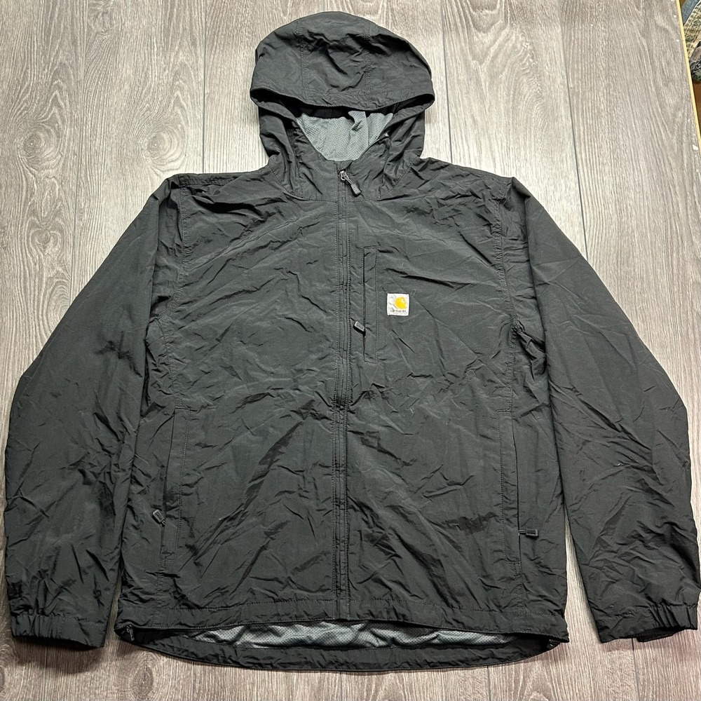 Carhartt Rain Defender Relaxed Fit Large Hooded Jacket Black OJ4671-M Mens